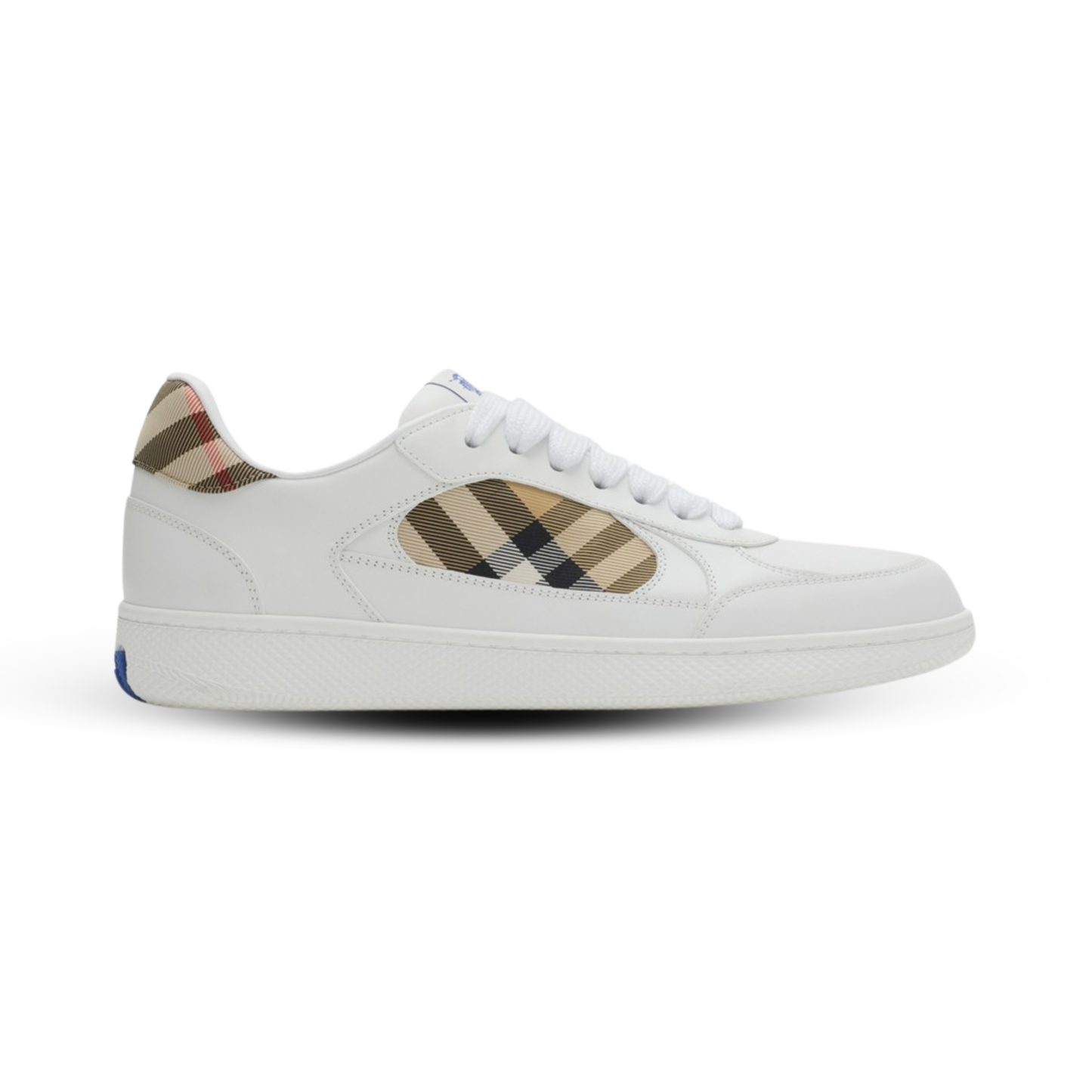 Burberry Check EKD Leather Sneakers – Optic White