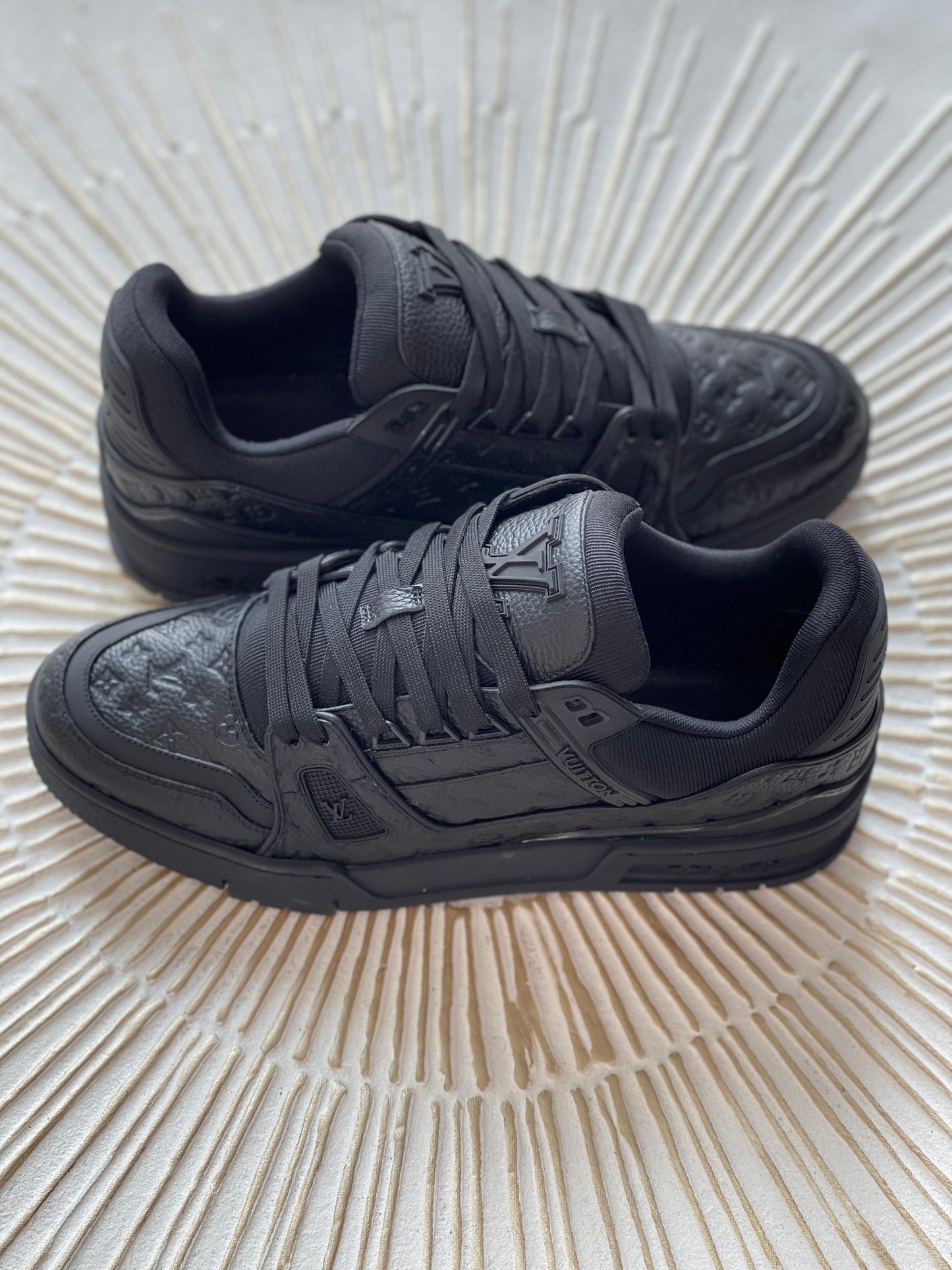 Louis Vuitton LV Trainer Sneaker – Triple Black Monogram Denim & Leather (Men’s)
