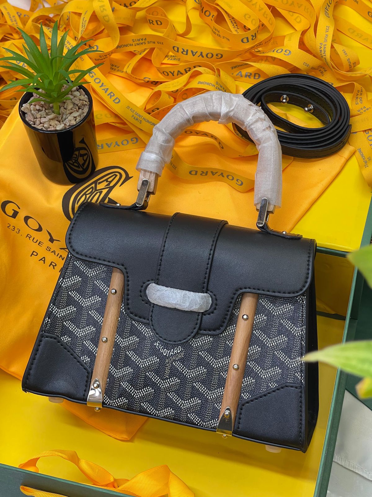Goyard Black Goyardine Coated Canvas