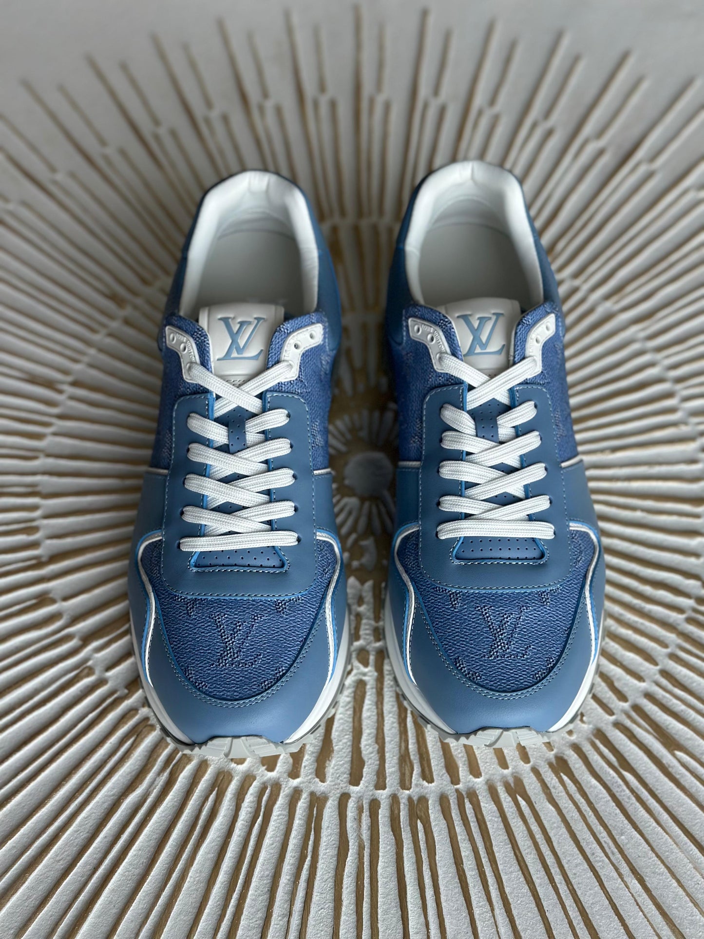 Louis Vuitton Run Away Daily Sneaker – Blue Monogram Grained Calf Leather (Men’s)
