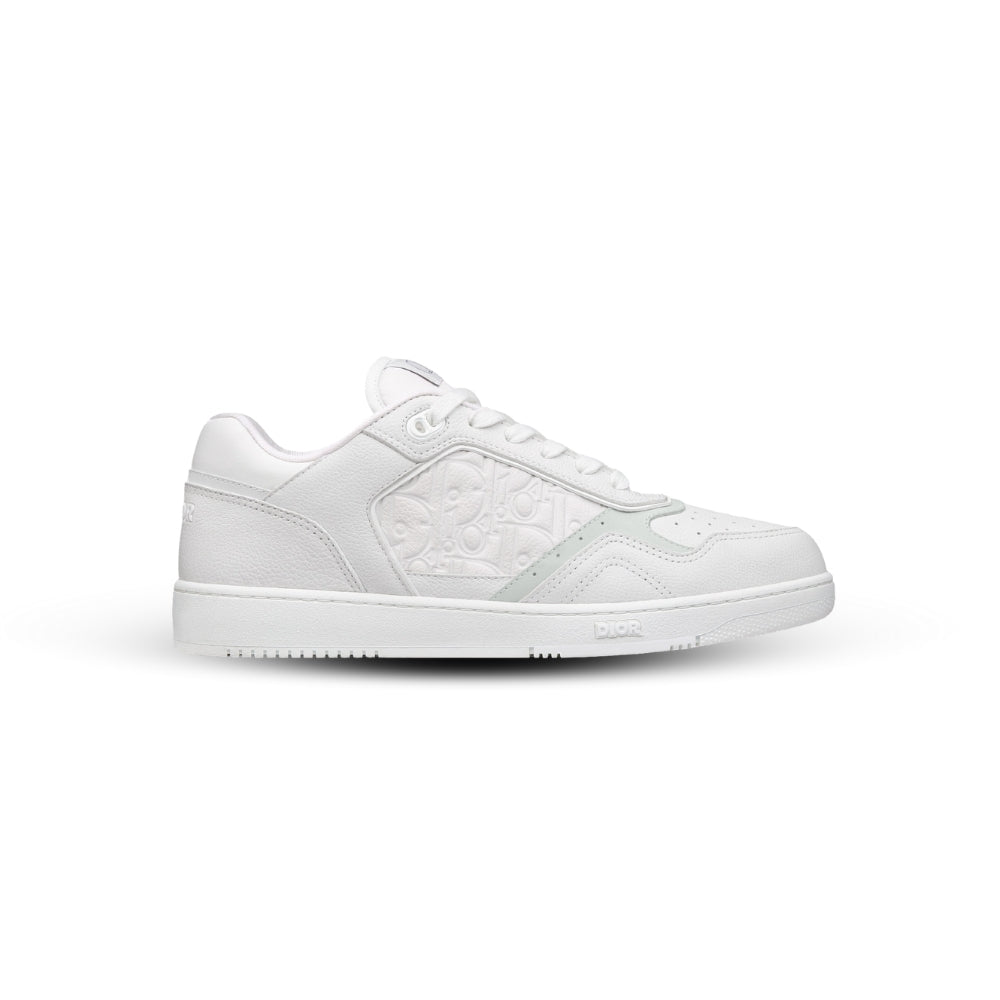 Dior B27 Uptown Low-Top Sneakers – White & Grey Smooth Calfskin with Dior Oblique Jacquard (Men’s)