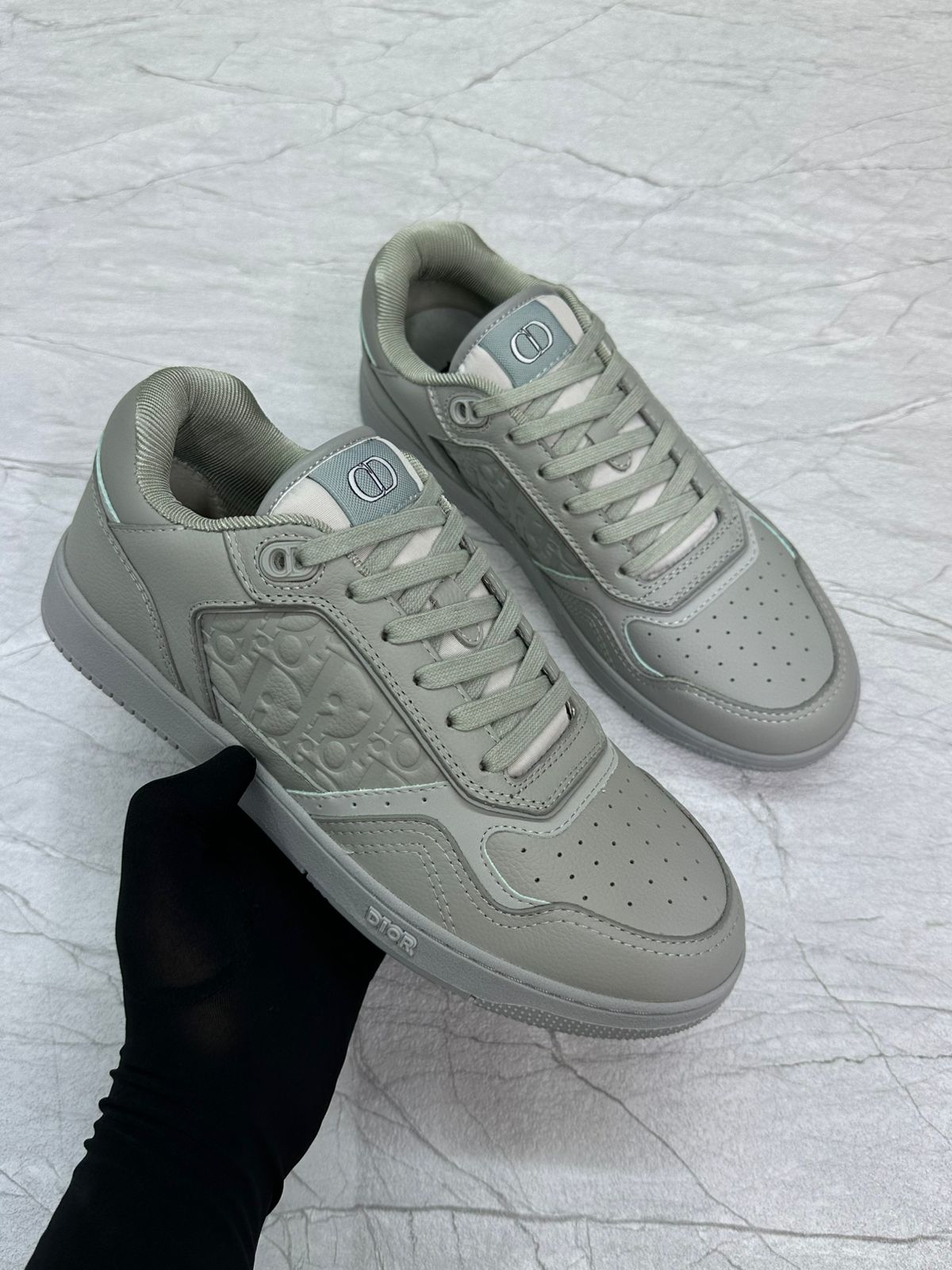 Dior B27 Uptown Low-Top Sneaker – Gray Grained Calfskin & Gray Dior Gravity Leather (Men’s)