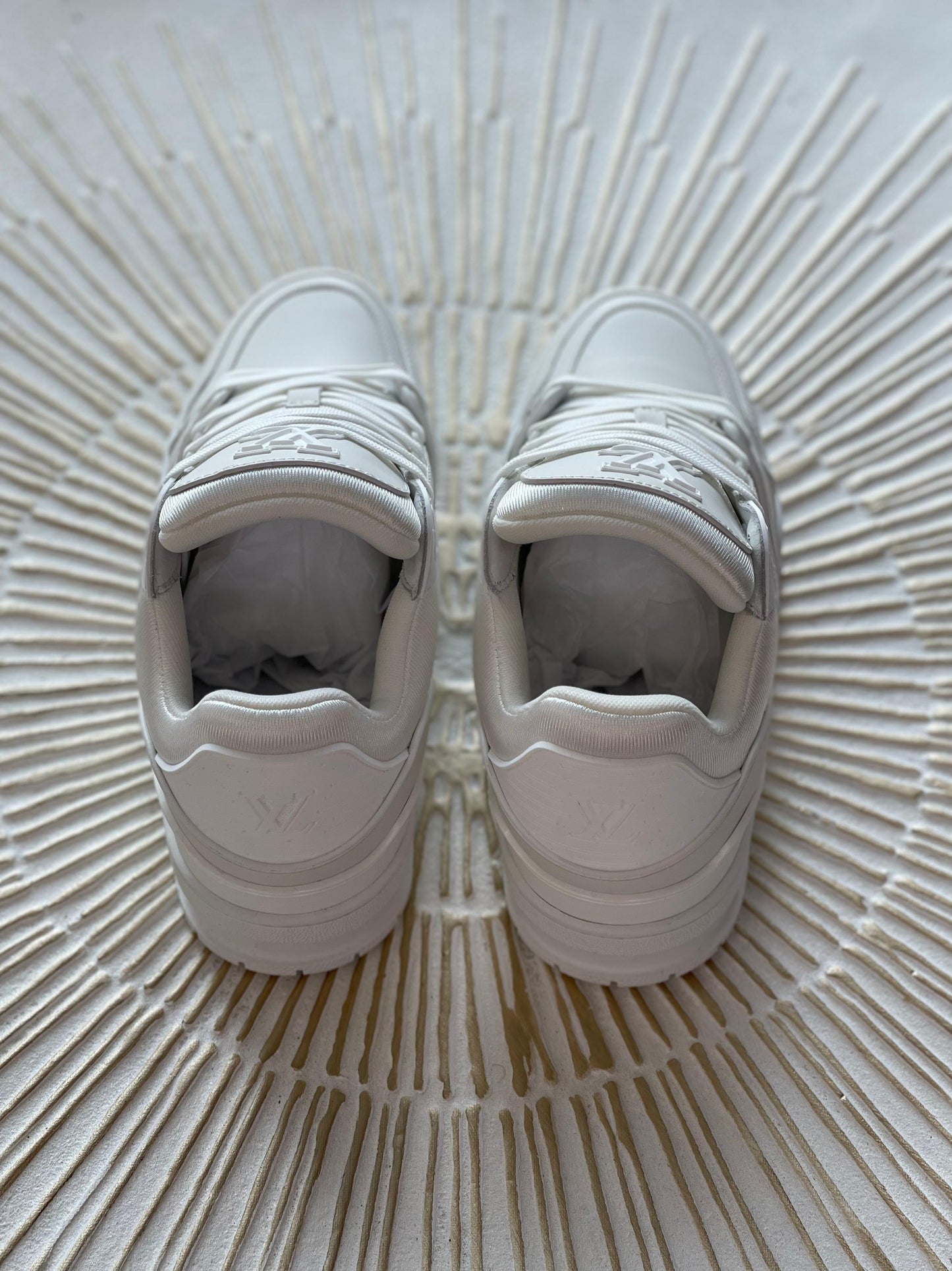 Louis Vuitton LV Trainer Sneaker – Triple White Calf Leather (Men’s)