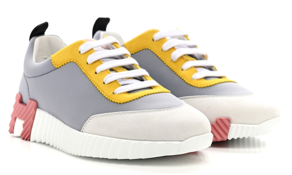 Hermes Technical Canvas Suede Goatskin Bouncing "Gris Multicolor"