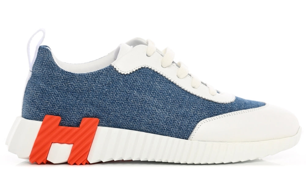 Hermès Denim Suede Goatskin Bouncing "Bleu Clair White"