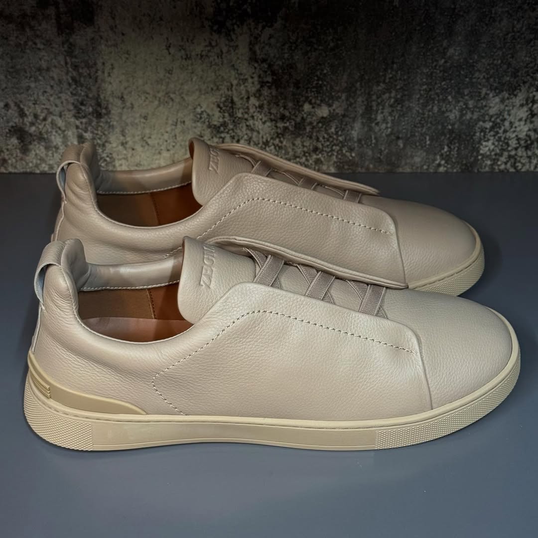 Zegna Triple Stitch Secondskin Beige Sneaker