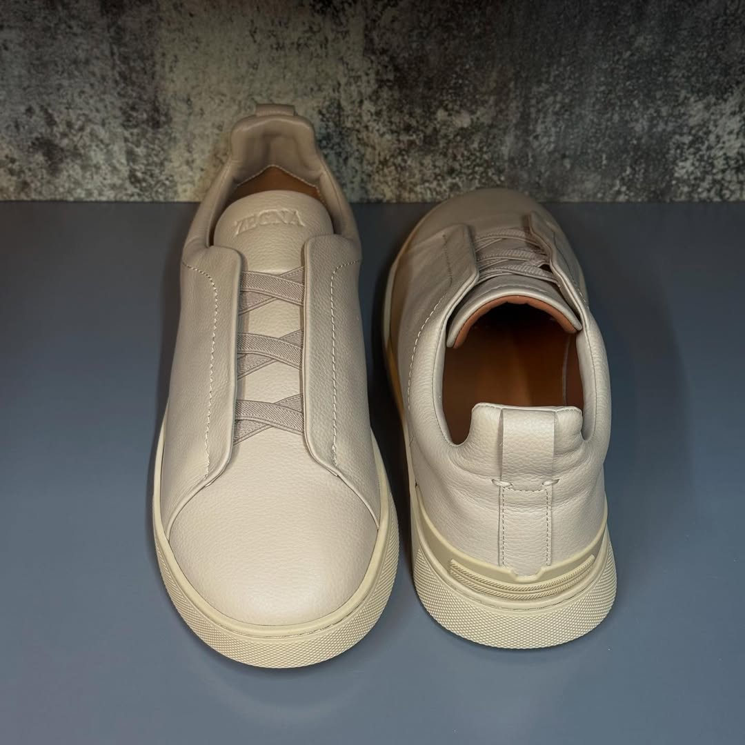 Zegna Triple Stitch Secondskin Beige Sneaker