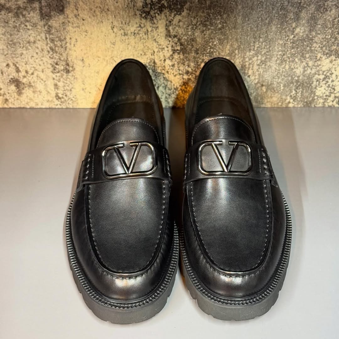 Valentino Men's Black Logo Loafer