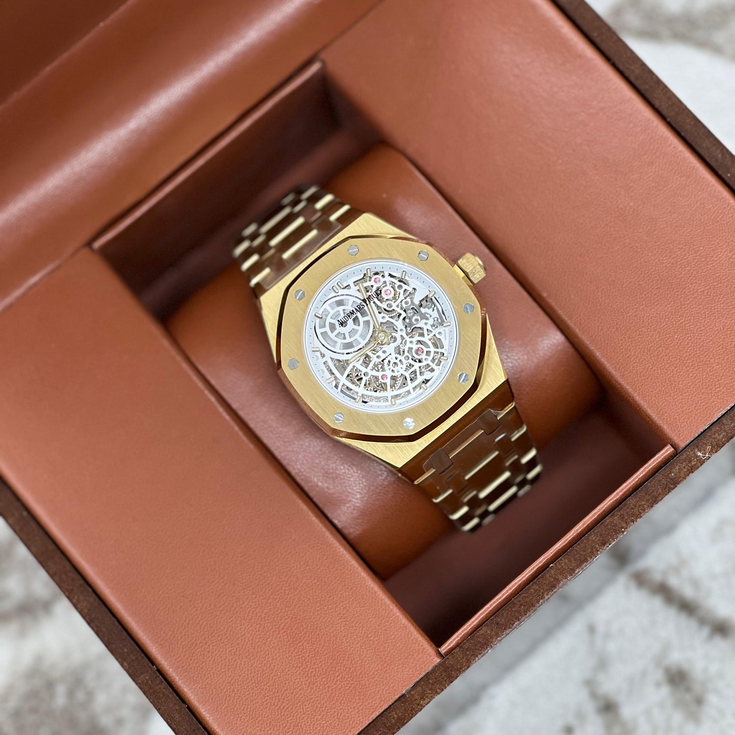 Audemars Piguet Royal Oak Double Balance Wheel Openworked Watch in 18 carat pink Gold