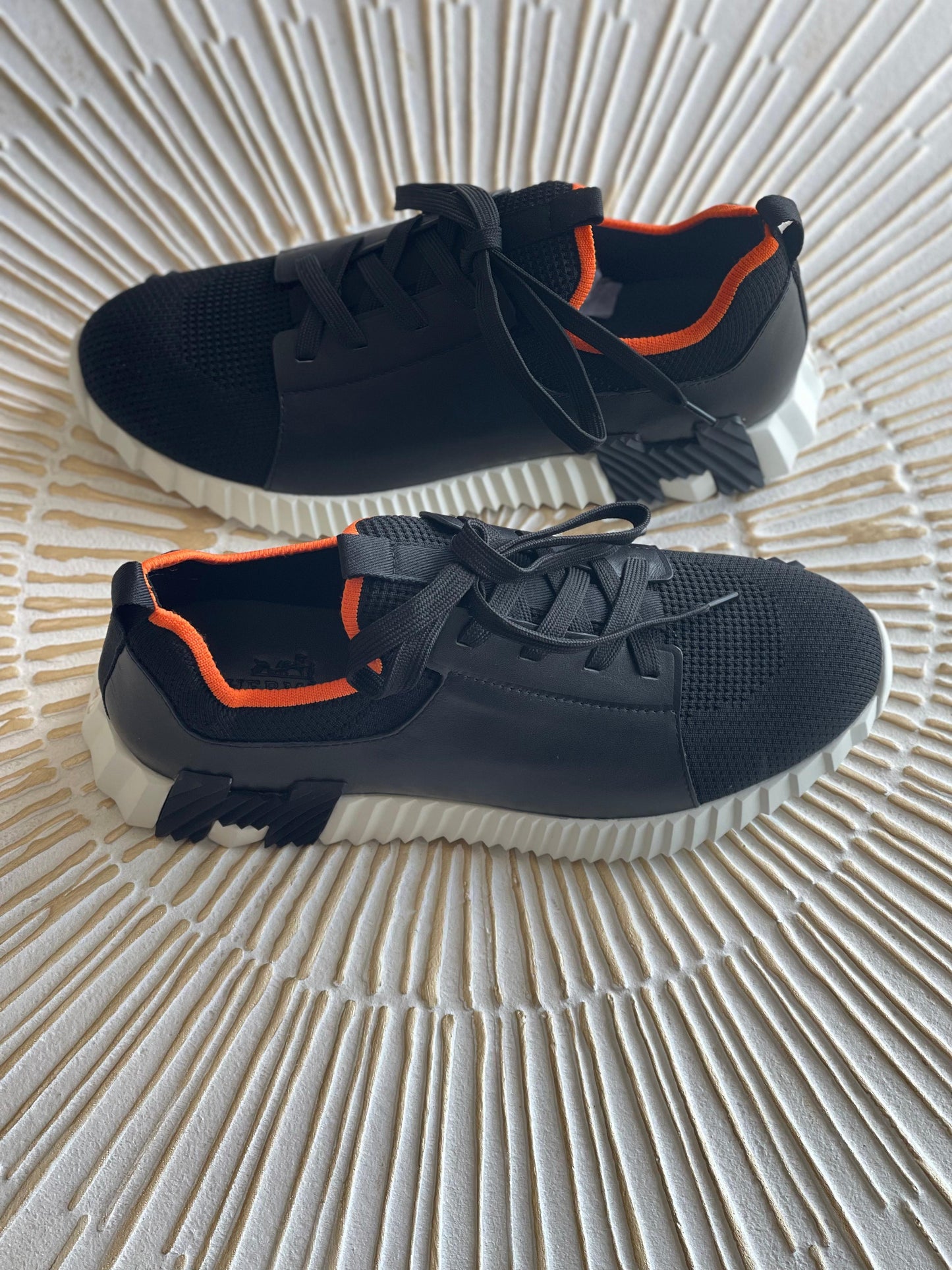 Hermès Bouncing Sneaker – Black Mesh & Calfskin, Anti-Slip Resistant (Men’s, Made in Italy)