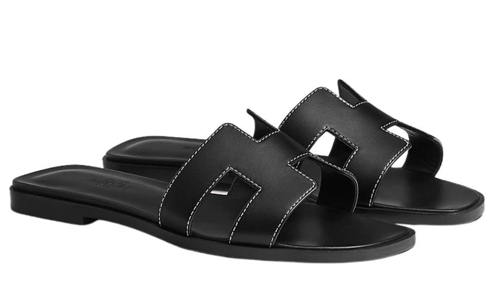 Hermes Oran Sandal iconic H"Black"