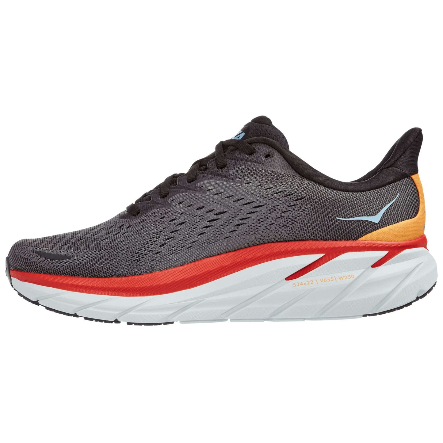 Hoka One Clifton 8 Anthracite Castlerock Red