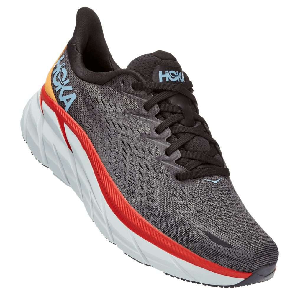 Hoka One Clifton 8 Anthracite Castlerock Red