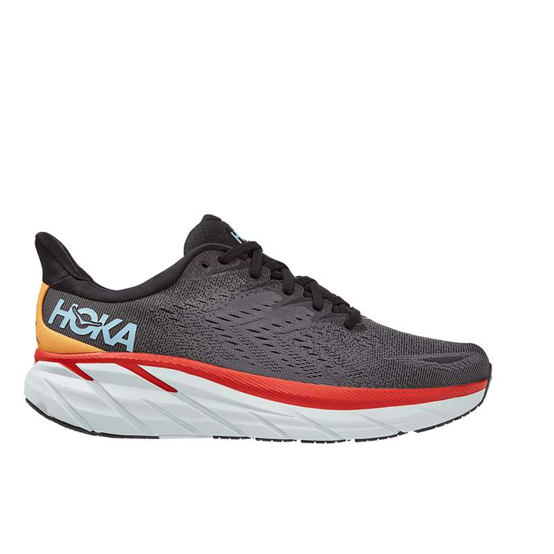 Hoka One Clifton 8 Anthracite Castlerock Red
