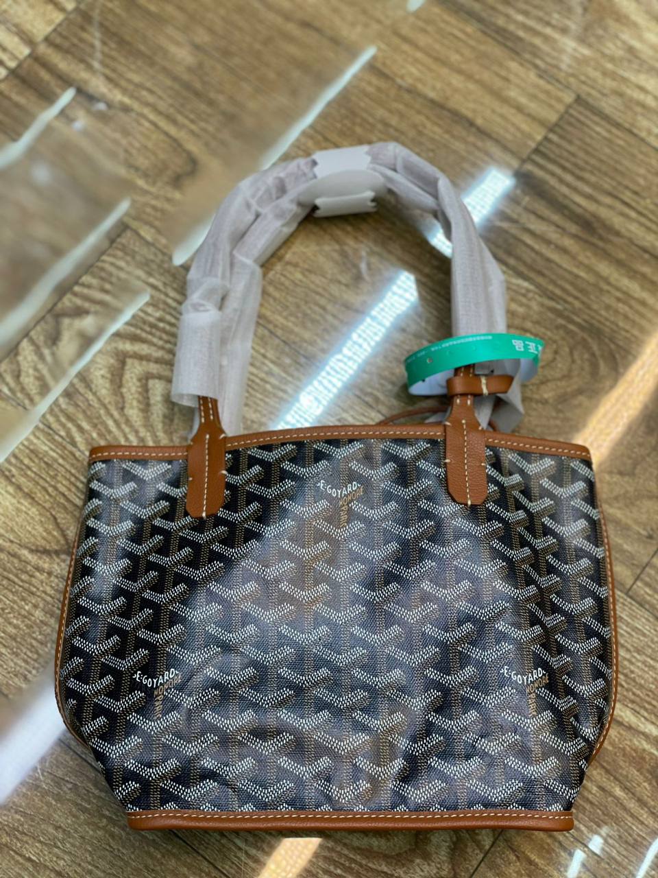 Goyard Anjou Mini Bag In Goyardine Canvas With Leather Trim