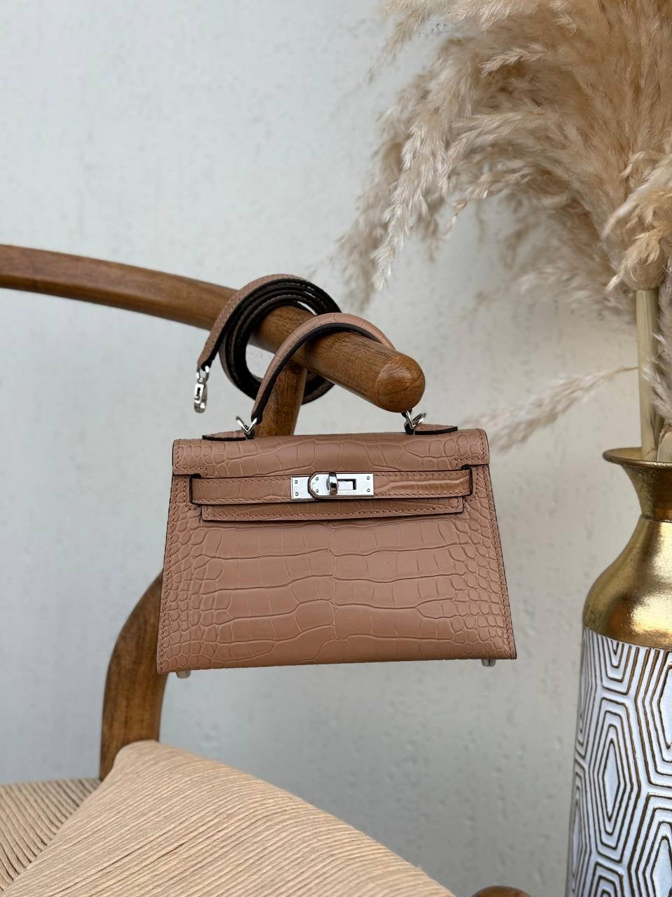 Hermés Mini Kelly Bag In Alligator Leather