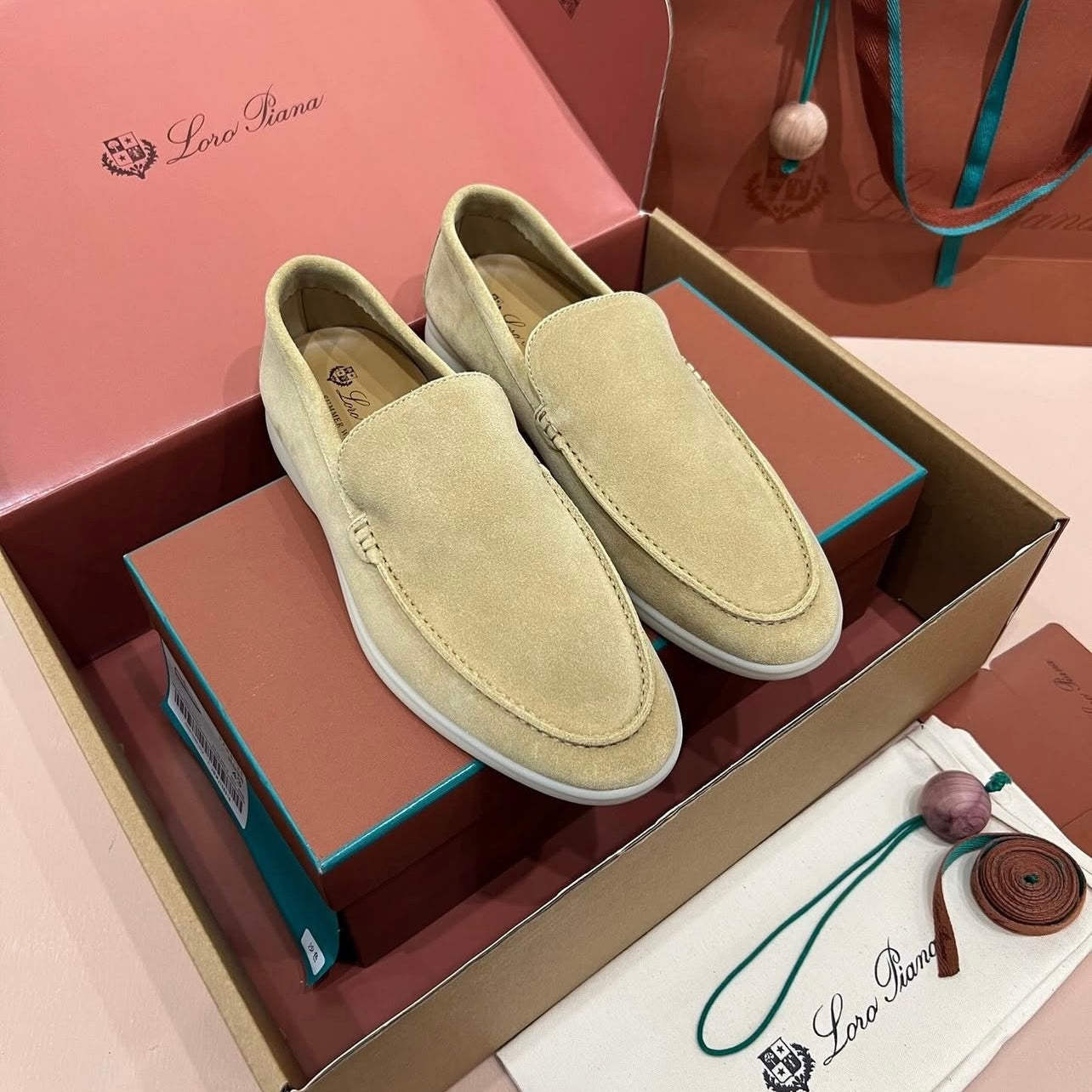 Loro Piana Pre-Loved Summer Walk loafers for Men - Brown