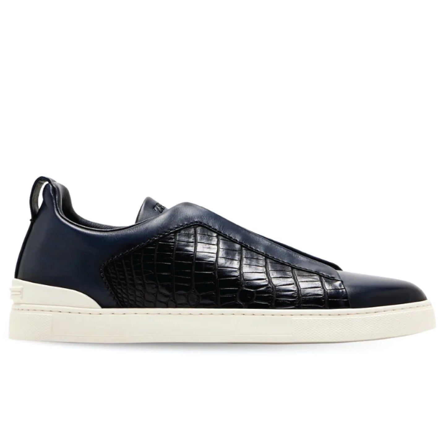 Zegna Crocodile Leather Triple Stitch Sneakers