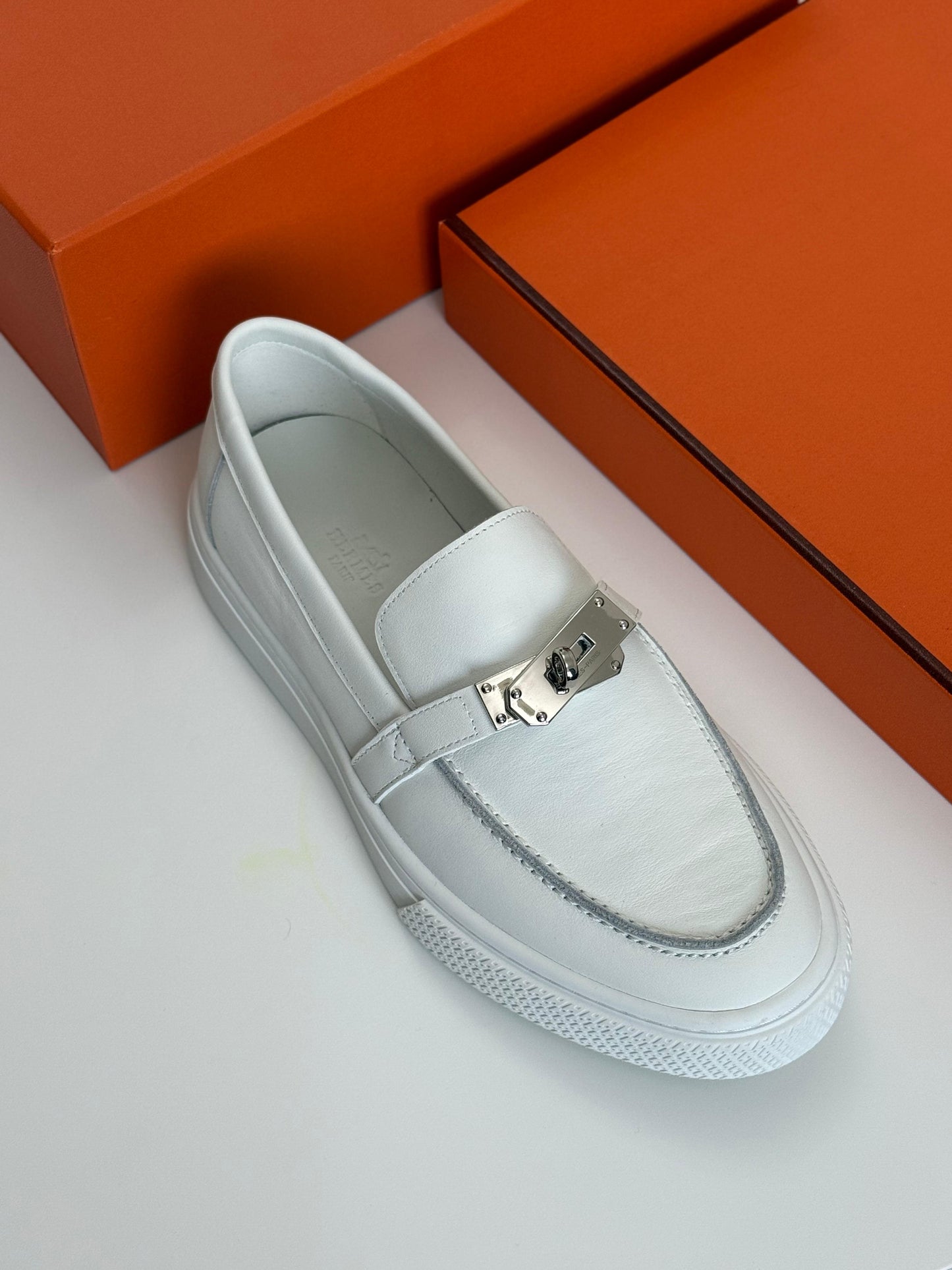 Hermès Destin White Men's Loafers