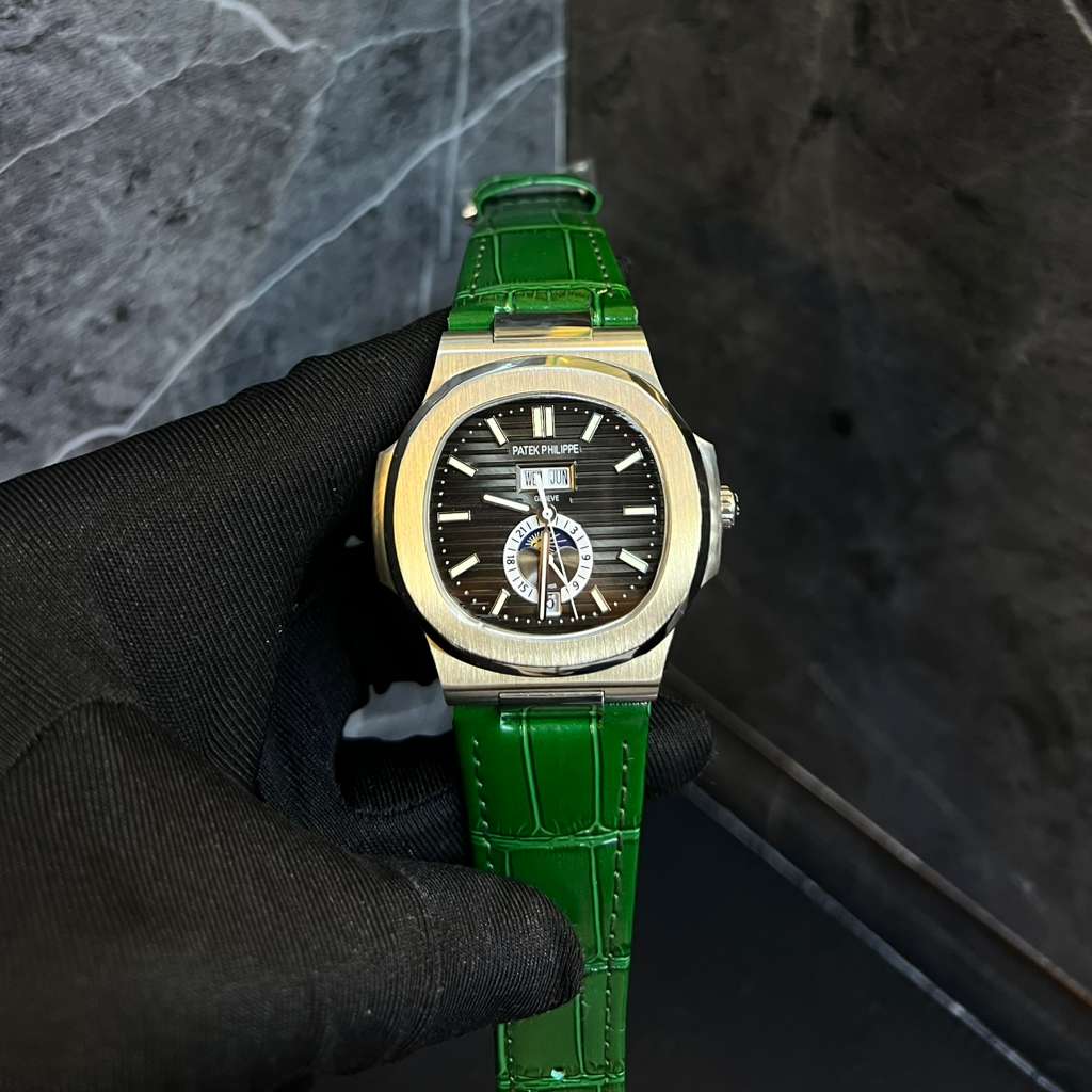 Patek Philippe Nautilus Watch with a Green Strap