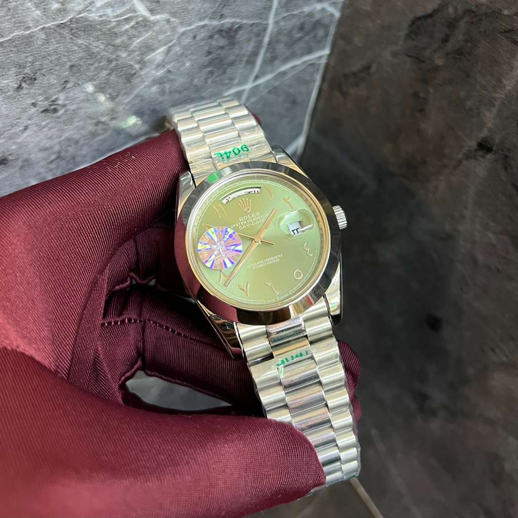 Rolex Day Date 40 with a Green Dial and Eastern Arabic Numerals