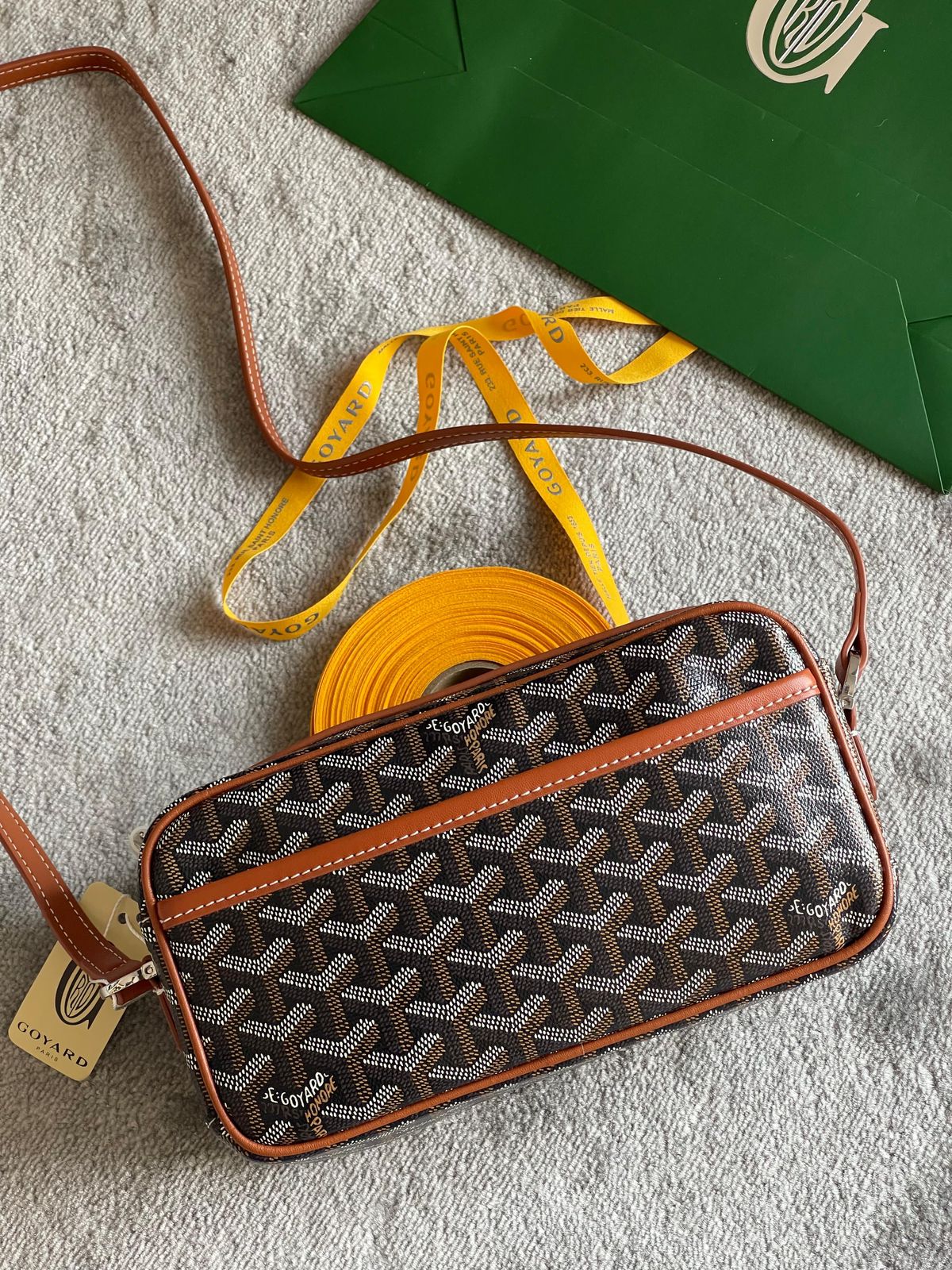 Goyard Cap Vert Bag In Goyardine Canvas and Cervon Calfskin