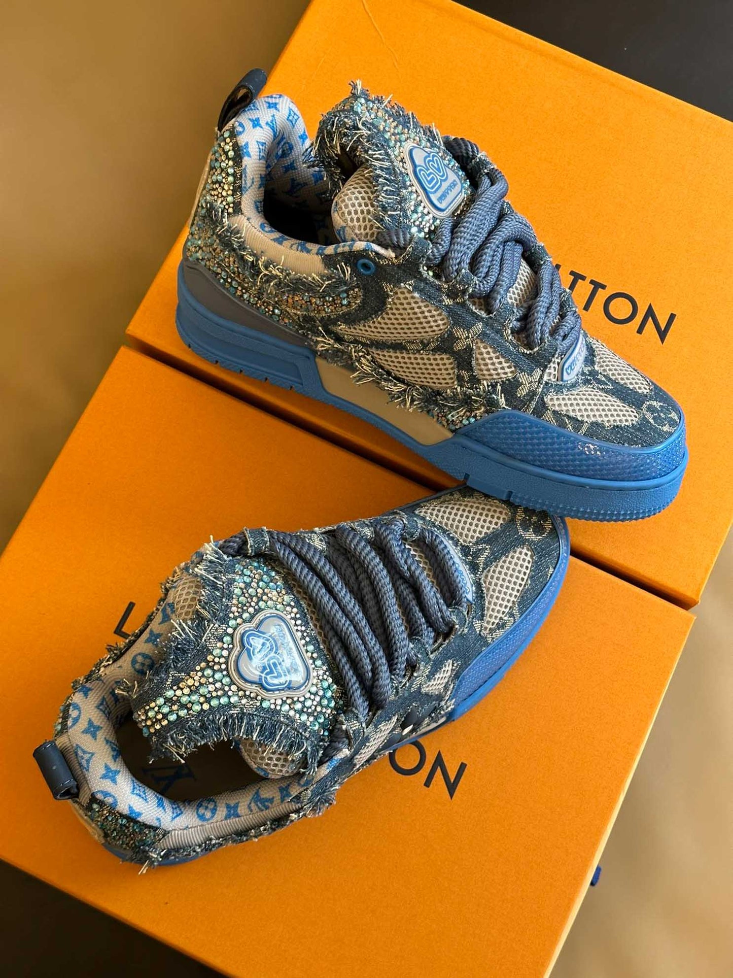 Louis Vuitton Skate Crystal – Blue Swarovski Monogram