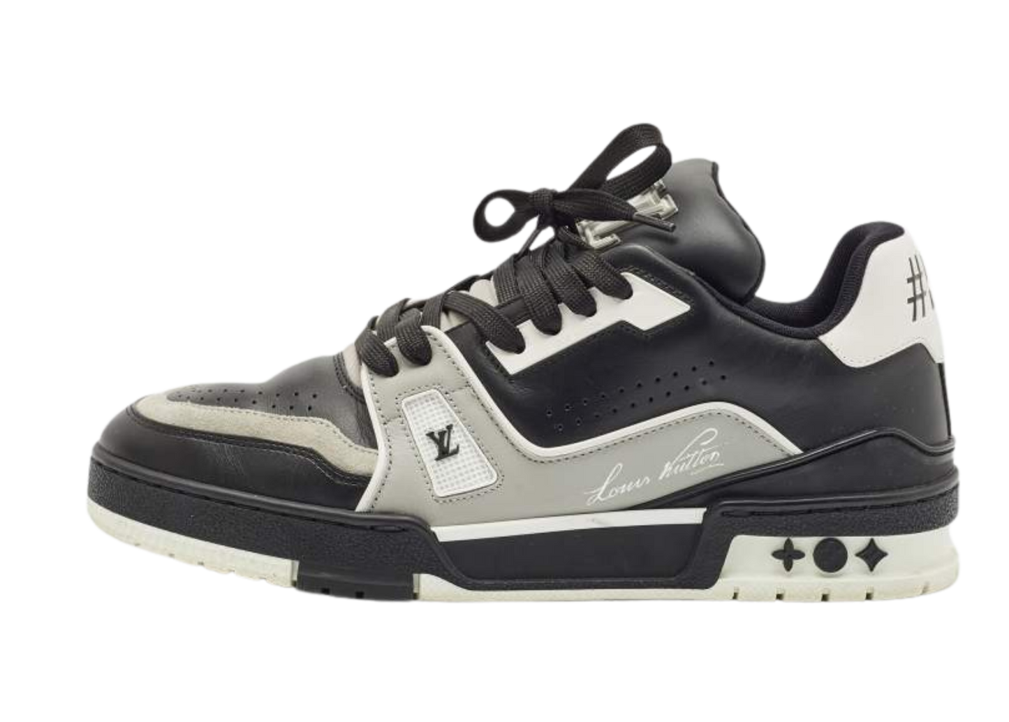 Louis Vuitton Trainer Black Gray Signature