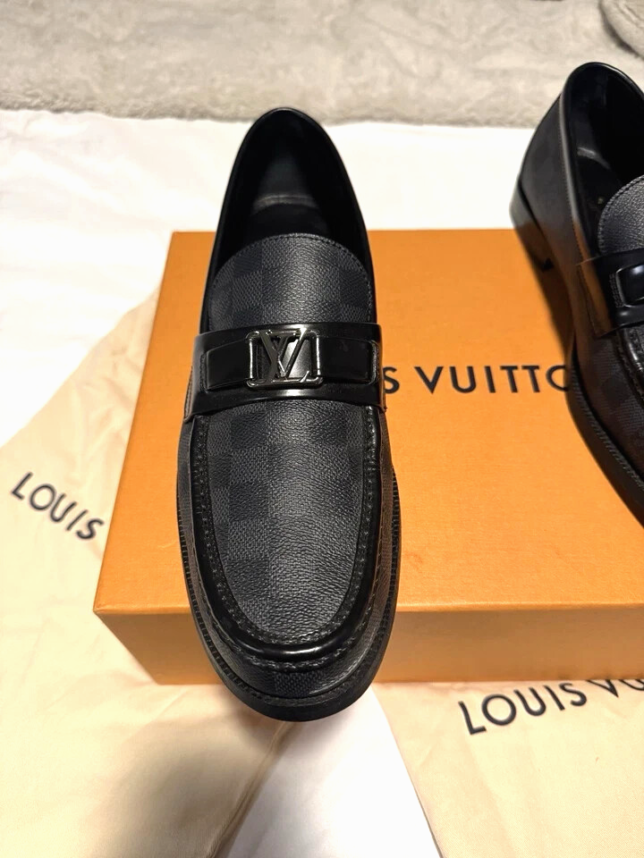 Louis Vuitton Black Grey Men's Loafers
