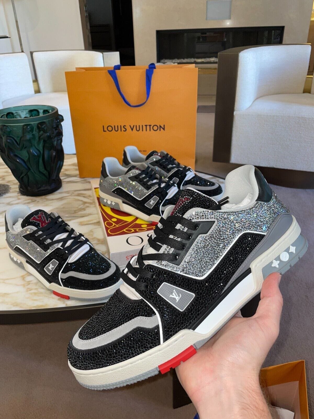 Louis Vuitton Trainer Crystal – Black Grey