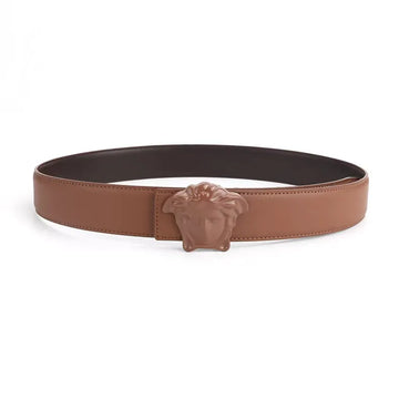 Versace Pre-Loved  Medusa buckle belt Brown