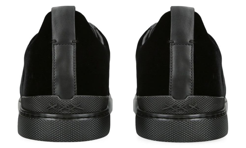 ZEGNA  Velvet Triple Stitch Sneakers "Black"