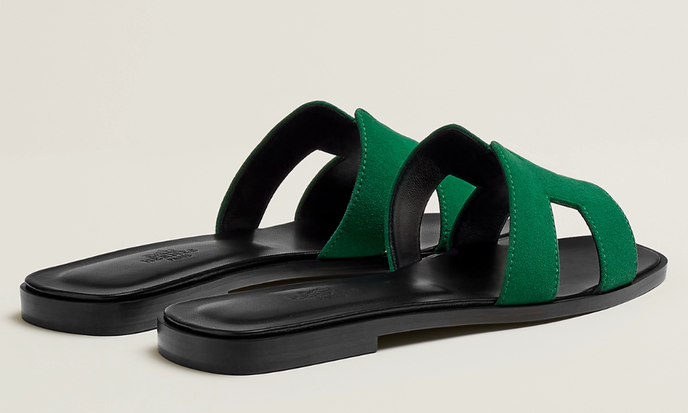 Hermes Sandales Oran "Electric Green"