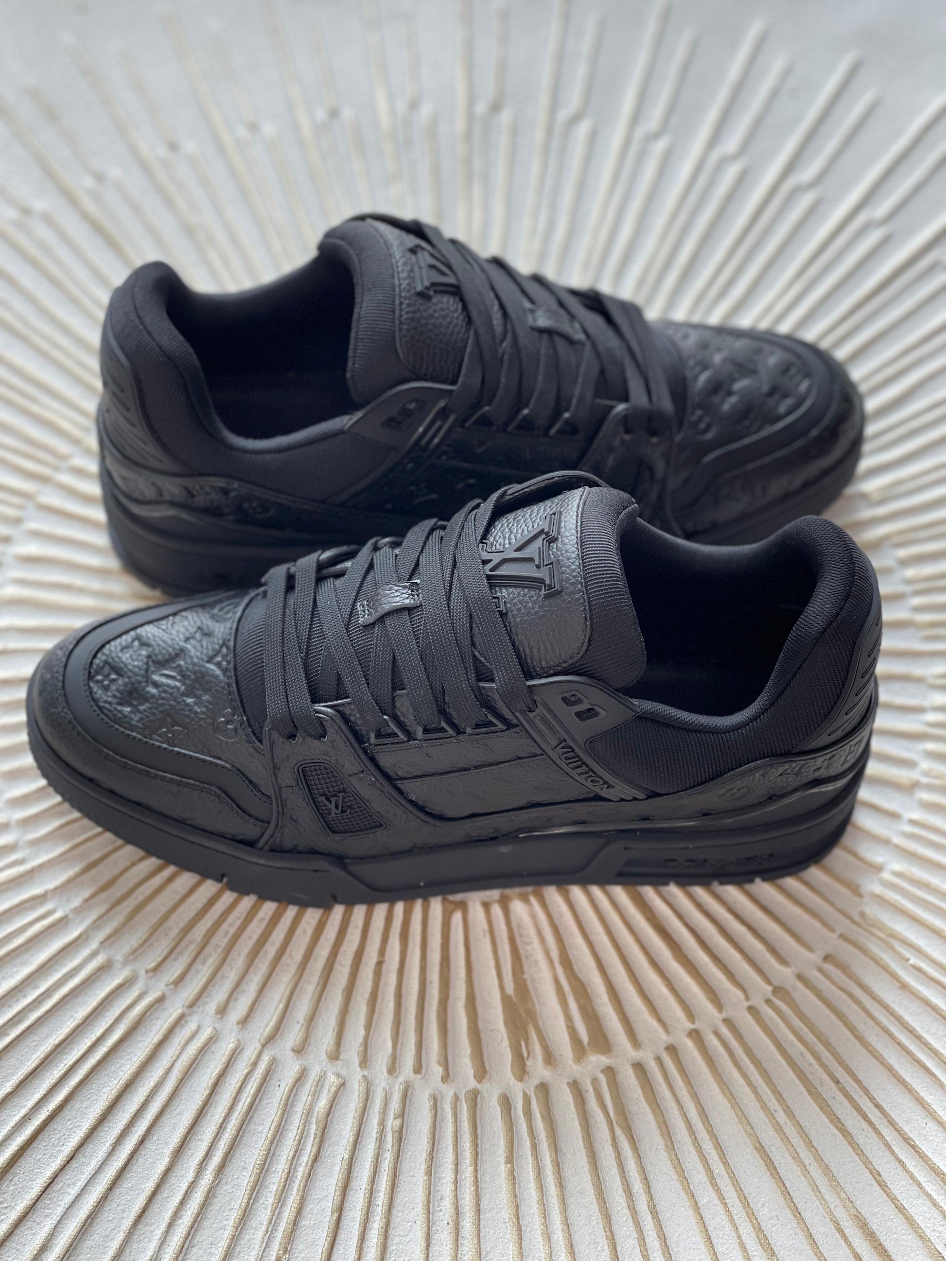 Louis Vuitton LV Trainer Sneaker – Triple Black Monogram Denim & Leather (Men’s)