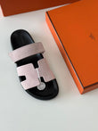 Hermès Chypre Sandal in Pink Suede Goatskin – Elegant Slip-On with Adjustable Strap