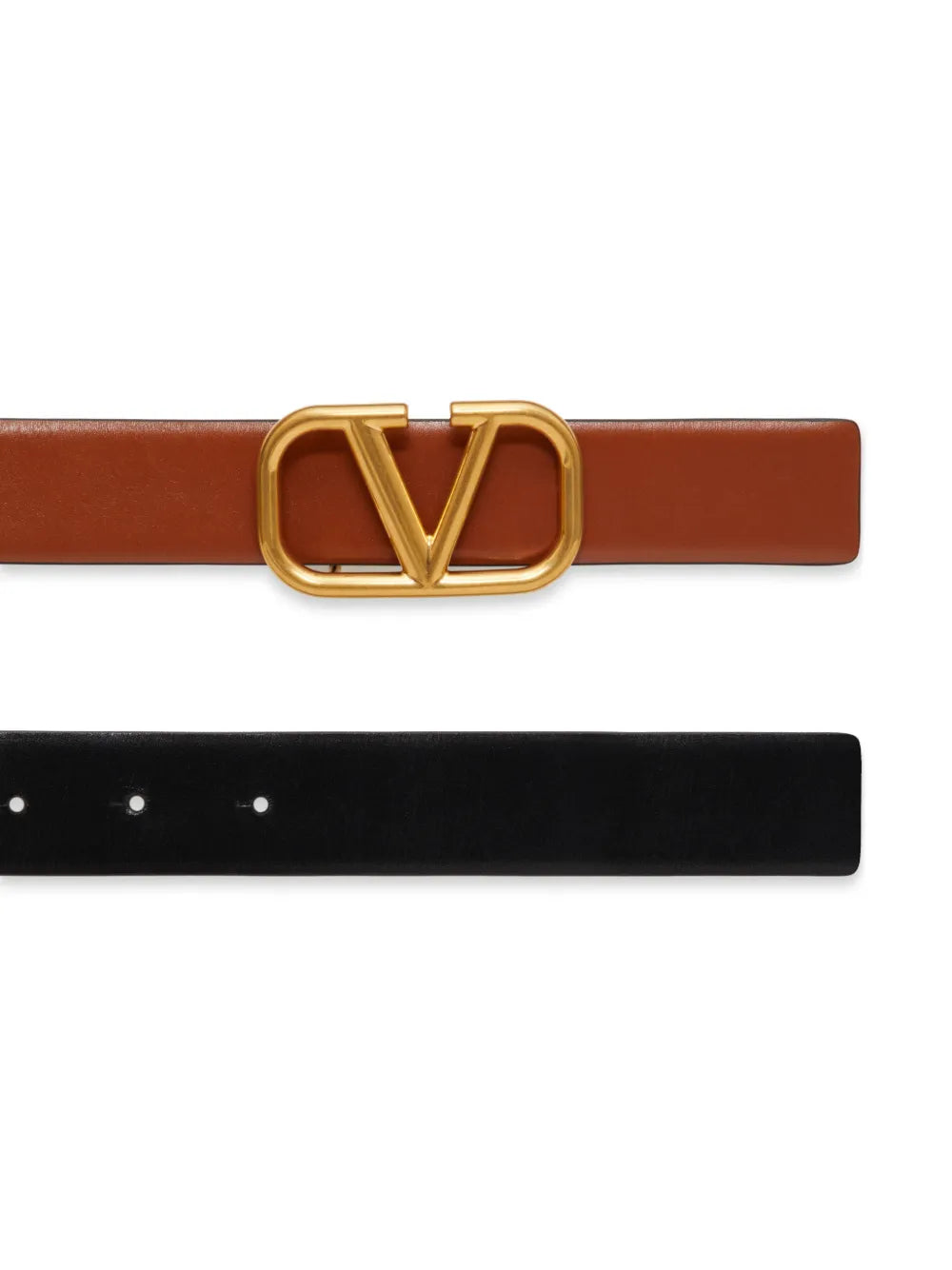 Valentino Brown Leather VLOGO Belt