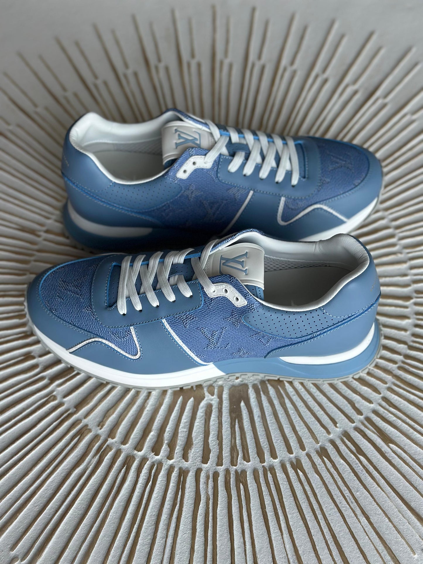 Louis Vuitton Run Away Daily Sneaker – Blue Monogram Grained Calf Leather (Men’s)