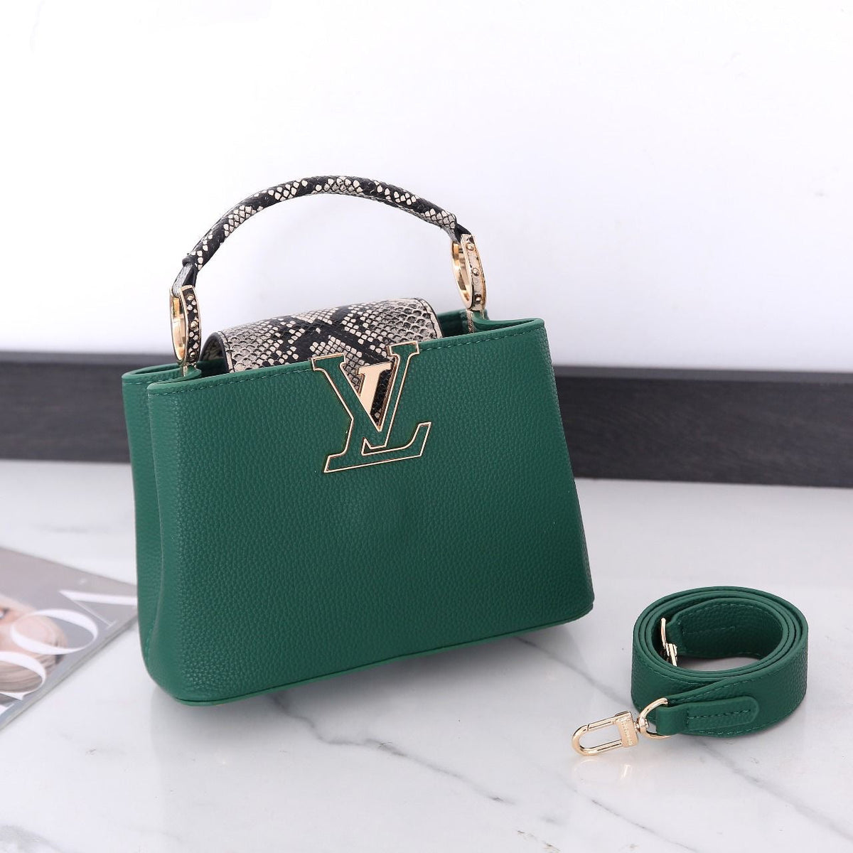 Louis Vuitton Bag | Capucines Green Python