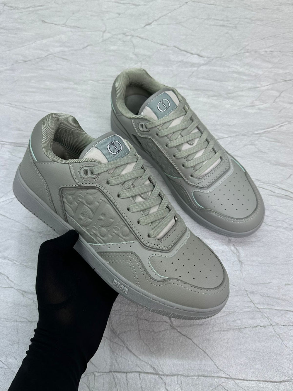 Dior B27 Uptown Low-Top Sneaker – Gray Grained Calfskin & Gray Dior Gravity Leather (Men’s)