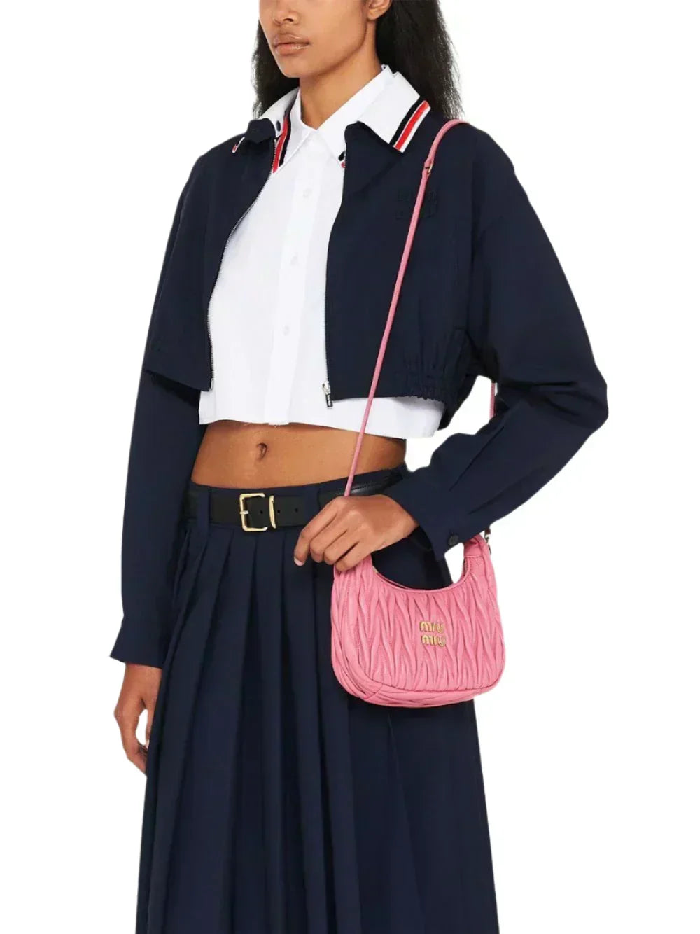 Miu Miu Bag | Wander Shoulder Bag in Matelassé Nappa Leather "Pink"