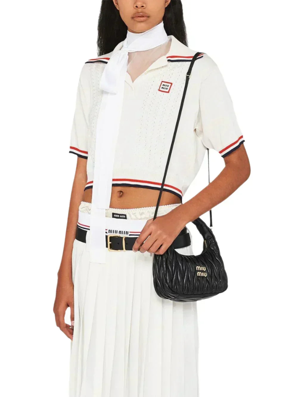 Miu Miu Bag | Wander  Shoulder Bag in Matelassé Nappa Leather "Black"
