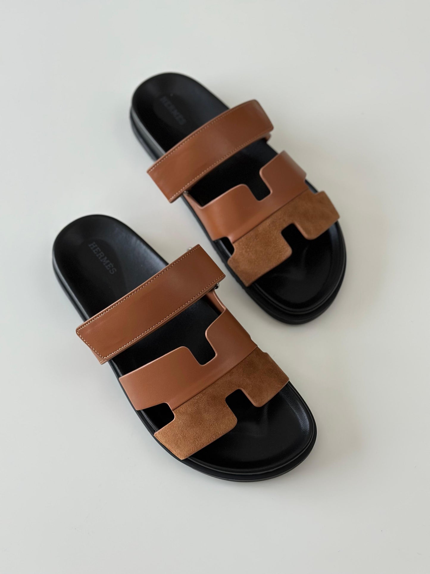 Hermès Chypre Sandal in Brown Suede Goatskin – Slip-On with Adjustable H-Strap