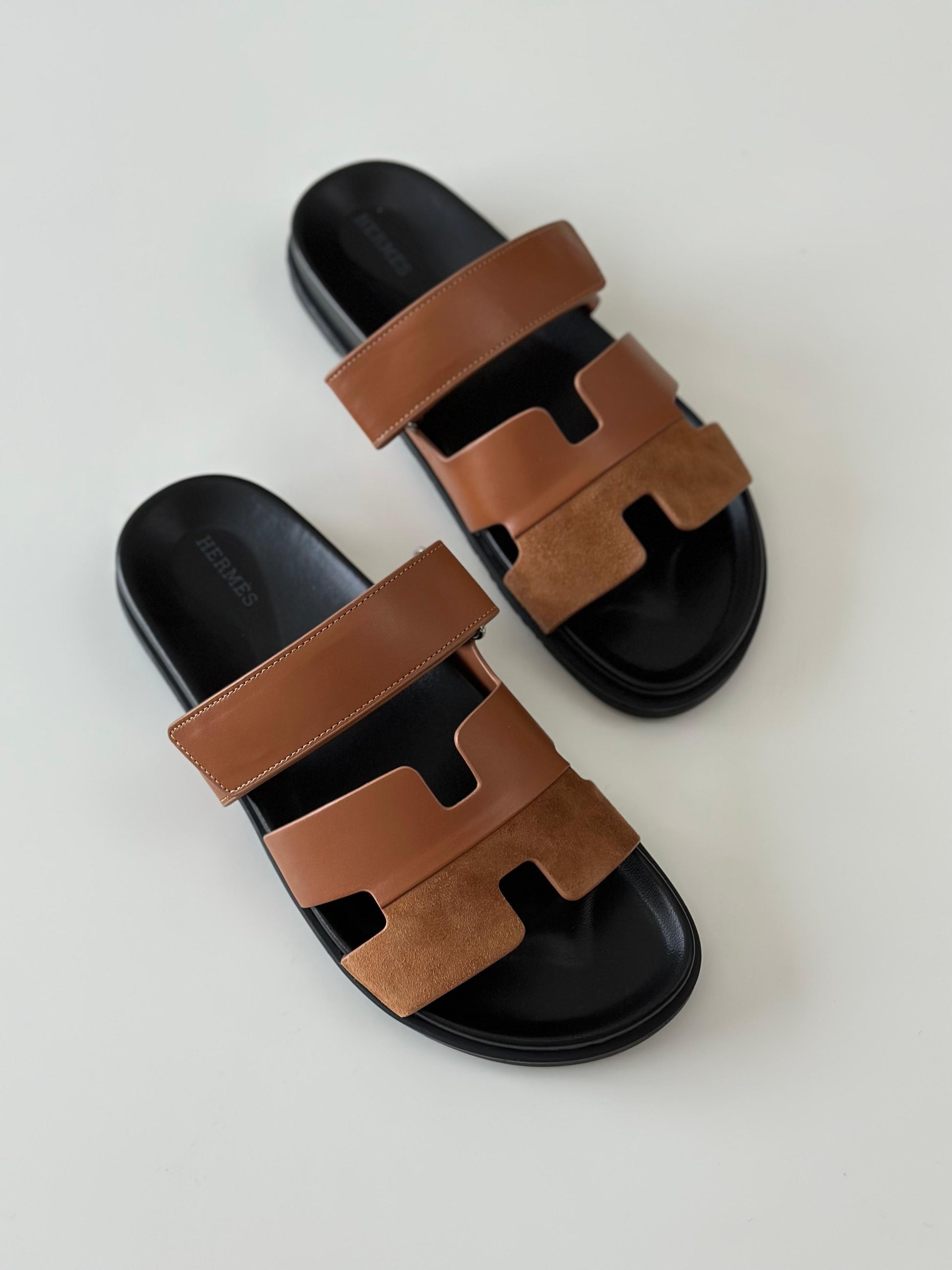 Hermès Chypre Sandal in Brown Suede Goatskin – Slip-On with Adjustable H-Strap