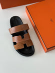Hermès Chypre Sandal in Brown Suede Goatskin – Slip-On with Adjustable H-Strap