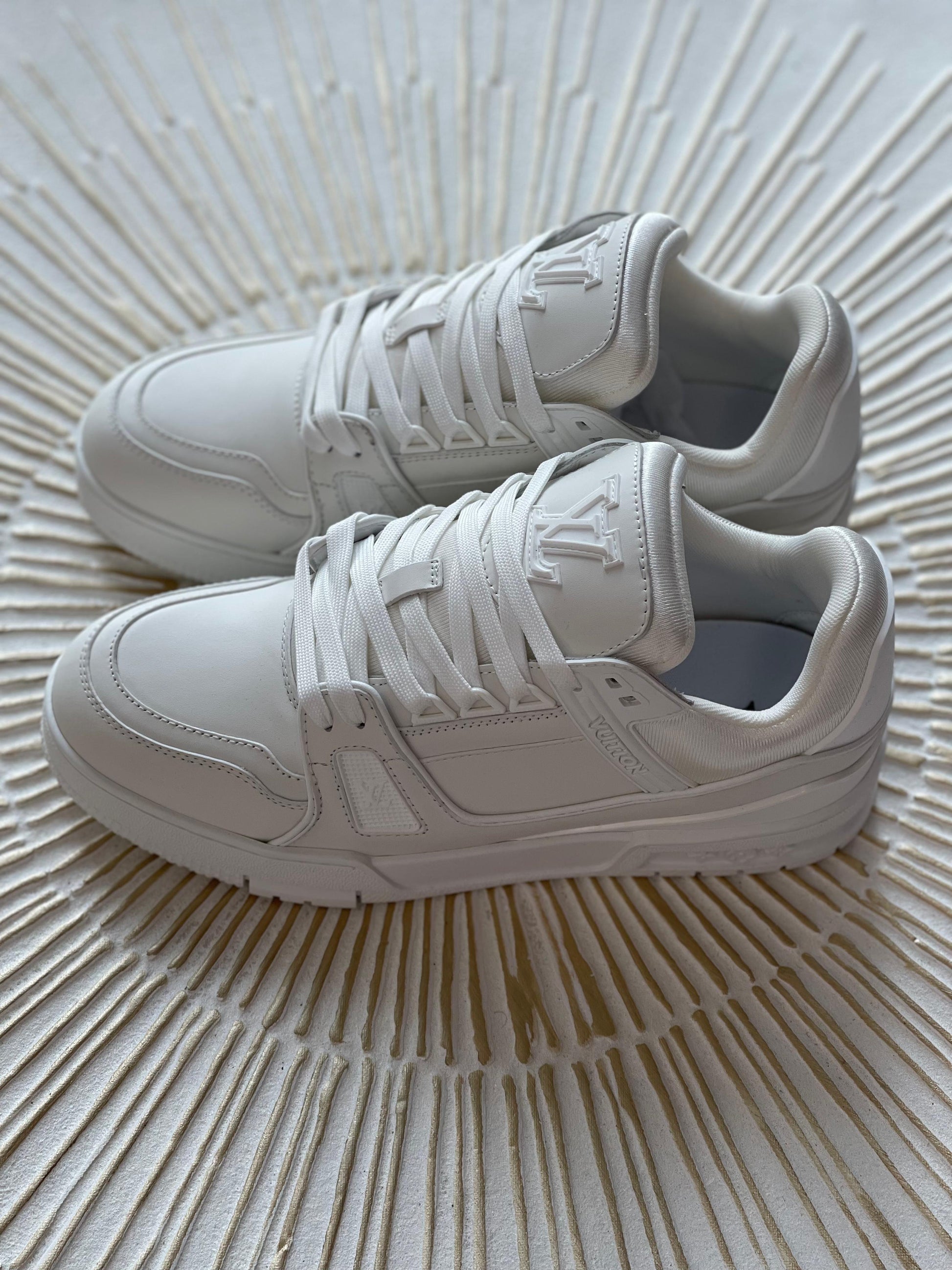 Louis Vuitton LV Trainer Sneaker – Triple White Calf Leather (Men’s)