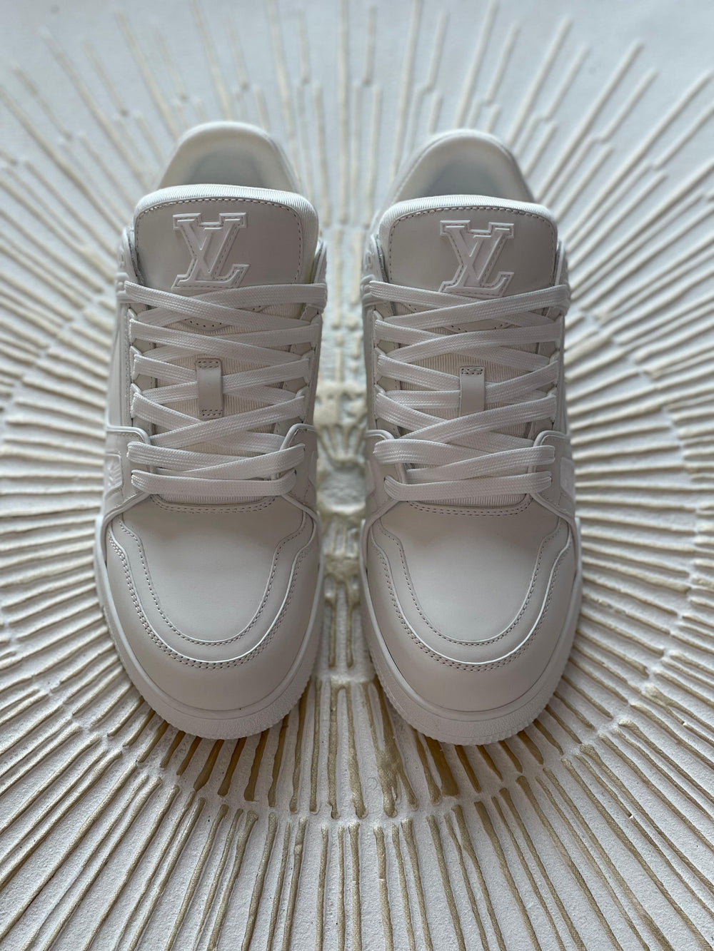 Louis Vuitton LV Trainer Sneaker – Triple White Calf Leather (Men’s)