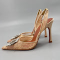 Women's Designer Crystal Slingback Heels