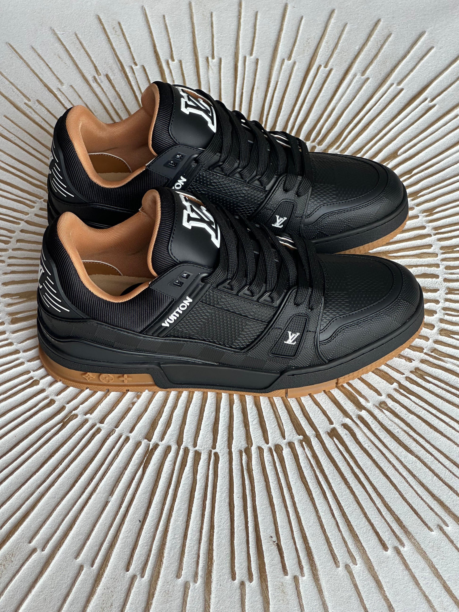 Louis Vuitton LV Trainer Sneaker – Black Damier-Embossed Calf Leather (Style 1AHTT0, Men’s)