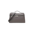 Loro Piana Bag | Small Gray Textured Leather Handbag