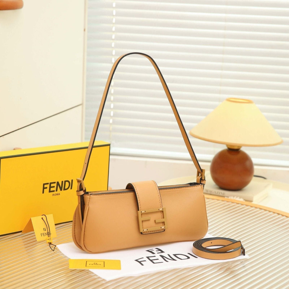 Fendi Shoulder Bag | Leather Orange